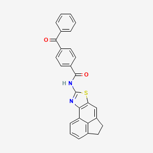 molecular formula C27H18N2O2S B2909846 4-benzoyl-N-(4,5-dihydroacenaphtho[5,4-d]thiazol-8-yl)benzamide CAS No. 477485-32-8