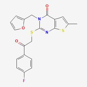 2-[2-(4-Fluorophenyl)-2-oxoethyl]sulfanyl-3-(furan-2-ylmethyl)-6-methylthieno[2,3-d]pyrimidin-4-one