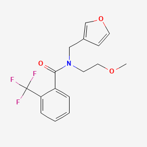 molecular formula C16H16F3NO3 B2909860 N-(furan-3-ylmethyl)-N-(2-methoxyethyl)-2-(trifluoromethyl)benzamide CAS No. 1421507-11-0