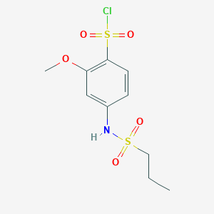 molecular formula C10H14ClNO5S2 B2909861 2-Methoxy-4-(propane-1-sulfonamido)benzene-1-sulfonyl chloride CAS No. 1036469-14-3