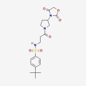 4-(tert-butyl)-N-(3-(3-(2,4-dioxooxazolidin-3-yl)pyrrolidin-1-yl)-3-oxopropyl)benzenesulfonamide