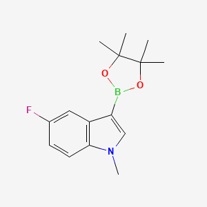 molecular formula C15H19BFNO2 B2909866 5-氟-1-甲基-3-(4,4,5,5-四甲基-1,3,2-二氧杂硼环-2-基)-1H-吲哚 CAS No. 1350378-37-8