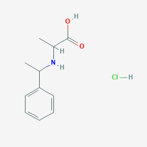 molecular formula C11H16ClNO2 B2909870 2-[(1-Phenylethyl)amino]propanoic acid hydrochloride CAS No. 1485818-08-3