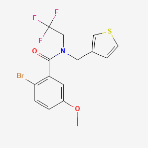 2-bromo-5-methoxy-N-(thiophen-3-ylmethyl)-N-(2,2,2-trifluoroethyl)benzamide