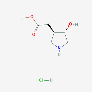 molecular formula C7H14ClNO3 B2909894 Rel-methyl 2-((3R,4S)-4-hydroxypyrrolidin-3-yl)acetate hydrochloride CAS No. 2219379-62-9