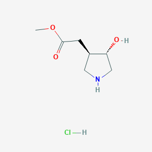 B2909894 Rel-methyl 2-((3R,4S)-4-hydroxypyrrolidin-3-yl)acetate hydrochloride CAS No. 2219379-62-9