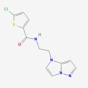 molecular formula C12H11ClN4OS B2909899 N-(2-(1H-imidazo[1,2-b]pyrazol-1-yl)ethyl)-5-chlorothiophene-2-carboxamide CAS No. 1797237-70-7