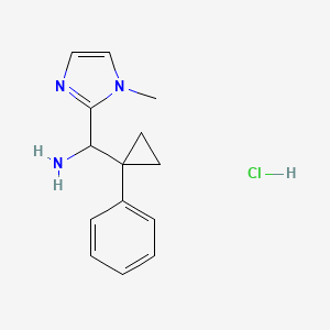 molecular formula C14H18ClN3 B2909900 (1-methyl-1H-imidazol-2-yl)(1-phenylcyclopropyl)methanamine hydrochloride CAS No. 2138054-90-5