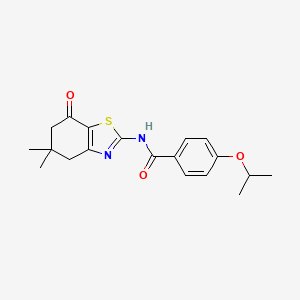 molecular formula C19H22N2O3S B2909908 N-(5,5-dimethyl-7-oxo-4,5,6,7-tetrahydrobenzo[d]thiazol-2-yl)-4-isopropoxybenzamide CAS No. 684232-39-1
