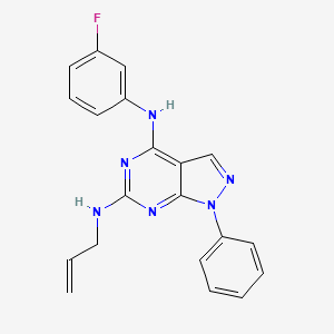 molecular formula C20H17FN6 B2909915 N6-allyl-N4-(3-fluorophenyl)-1-phenyl-1H-pyrazolo[3,4-d]pyrimidine-4,6-diamine CAS No. 955337-08-3