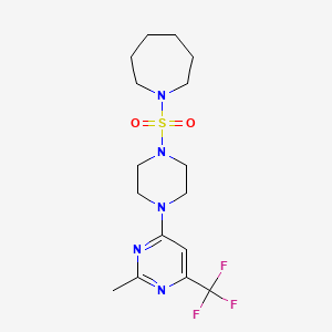 molecular formula C16H24F3N5O2S B2909920 1-({4-[2-Methyl-6-(trifluoromethyl)pyrimidin-4-yl]piperazin-1-yl}sulfonyl)azepane CAS No. 2097919-30-5
