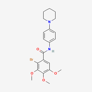 molecular formula C21H25BrN2O4 B2909925 2-bromo-3,4,5-trimethoxy-N-[4-(piperidin-1-yl)phenyl]benzamide CAS No. 433698-96-5