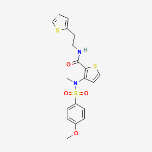 molecular formula C19H20N2O4S3 B2909930 3-{[(4-methoxyphenyl)sulfonyl](methyl)amino}-N-[2-(thiophen-2-yl)ethyl]thiophene-2-carboxamide CAS No. 1116082-65-5