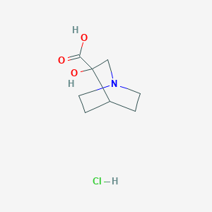 molecular formula C8H14ClNO3 B2909949 3-Hydroxy-1-azabicyclo[2.2.2]octane-3-carboxylic acid;hydrochloride CAS No. 98426-66-5