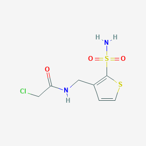 molecular formula C7H9ClN2O3S2 B2909963 2-Chloro-N-[(2-sulfamoylthiophen-3-yl)methyl]acetamide CAS No. 2411219-02-6