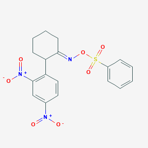 molecular formula C18H17N3O7S B2909964 [(E)-[2-(2,4-dinitrophenyl)cyclohexylidene]amino] benzenesulfonate CAS No. 478078-72-7
