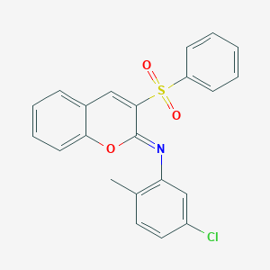 molecular formula C22H16ClNO3S B2909971 (2Z)-3-(benzenesulfonyl)-N-(5-chloro-2-methylphenyl)-2H-chromen-2-imine CAS No. 904453-70-9