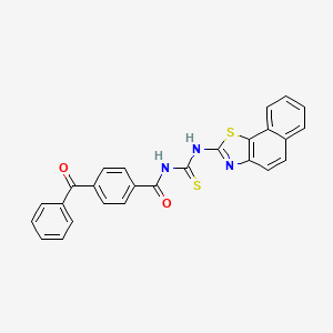 molecular formula C26H17N3O2S2 B2909972 4-benzoyl-N-(naphtho[2,1-d]thiazol-2-ylcarbamothioyl)benzamide CAS No. 391896-45-0