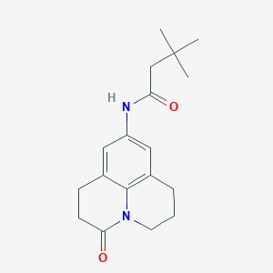 molecular formula C18H24N2O2 B2909976 3,3-dimethyl-N-{2-oxo-1-azatricyclo[7.3.1.0^{5,13}]trideca-5,7,9(13)-trien-7-yl}butanamide CAS No. 898411-74-0