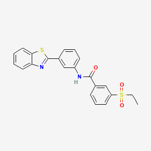 molecular formula C22H18N2O3S2 B2910026 N-(3-(benzo[d]thiazol-2-yl)phenyl)-3-(ethylsulfonyl)benzamide CAS No. 922822-64-8