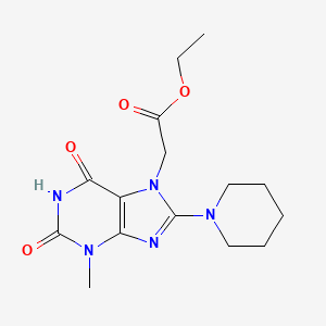 Ethyl 2-(3-methyl-2,6-dioxo-8-piperidin-1-ylpurin-7-yl)acetate