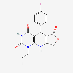 8-(4-Fluorophenyl)-13-propyl-5-oxa-2,11,13-triazatricyclo[7.4.0.0^{3,7}]trideca-1(9),3(7)-diene-6,10,12-trione
