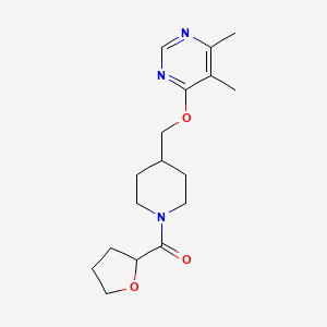 (4-(((5,6-Dimethylpyrimidin-4-yl)oxy)methyl)piperidin-1-yl)(tetrahydrofuran-2-yl)methanone