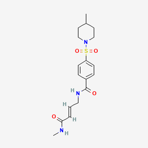 molecular formula C18H25N3O4S B2910046 (2E)-N-methyl-4-({4-[(4-methylpiperidin-1-yl)sulfonyl]phenyl}formamido)but-2-enamide CAS No. 2210242-59-2