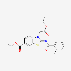 (Z)-ethyl 3-(2-ethoxy-2-oxoethyl)-2-((2-methylbenzoyl)imino)-2,3-dihydrobenzo[d]thiazole-6-carboxylate