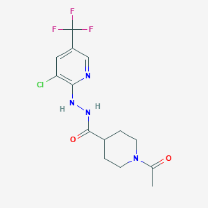 1-acetyl-N'-[3-chloro-5-(trifluoromethyl)pyridin-2-yl]piperidine-4-carbohydrazide