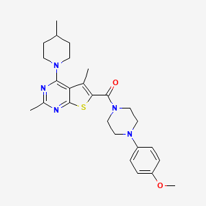 (2,5-Dimethyl-4-(4-methylpiperidin-1-yl)thieno[2,3-d]pyrimidin-6-yl)(4-(4-methoxyphenyl)piperazin-1-yl)methanone