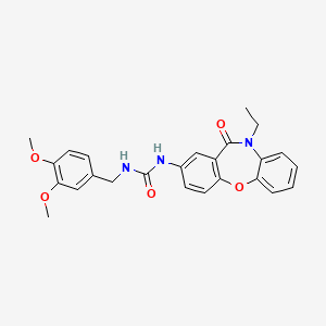 molecular formula C25H25N3O5 B2910121 1-(3,4-Dimethoxybenzyl)-3-(10-ethyl-11-oxo-10,11-dihydrodibenzo[b,f][1,4]oxazepin-2-yl)urea CAS No. 1203214-41-8