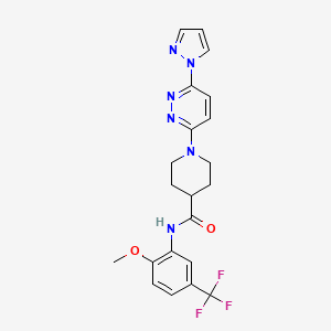 1-(6-(1H-pyrazol-1-yl)pyridazin-3-yl)-N-(2-methoxy-5-(trifluoromethyl)phenyl)piperidine-4-carboxamide