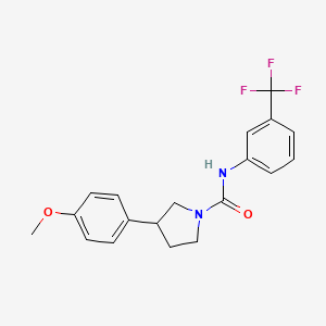 molecular formula C19H19F3N2O2 B2910132 3-(4-methoxyphenyl)-N-[3-(trifluoromethyl)phenyl]pyrrolidine-1-carboxamide CAS No. 1207010-33-0