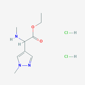 Ethyl 2-(methylamino)-2-(1-methylpyrazol-4-yl)acetate;dihydrochloride