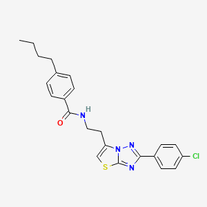 4-butyl-N-(2-(2-(4-chlorophenyl)thiazolo[3,2-b][1,2,4]triazol-6-yl)ethyl)benzamide
