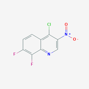 molecular formula C9H3ClF2N2O2 B2910192 4-Chloro-7,8-difluoro-3-nitroquinoline CAS No. 1598525-71-3