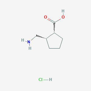 molecular formula C7H14ClNO2 B2910193 (1R,2S)-2-(aminomethyl)cyclopentane-1-carboxylic acid hydrochloride CAS No. 1808723-01-4