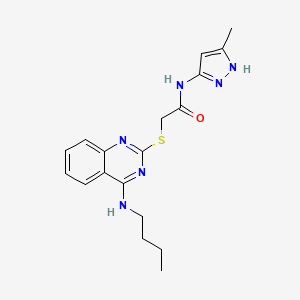 molecular formula C18H22N6OS B2910195 2-[4-(butylamino)quinazolin-2-yl]sulfanyl-N-(5-methyl-1H-pyrazol-3-yl)acetamide CAS No. 1037776-39-8