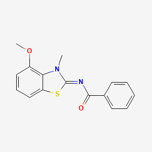 molecular formula C16H14N2O2S B2910202 N-[(2E)-4-methoxy-3-methyl-2,3-dihydro-1,3-benzothiazol-2-ylidene]benzamide CAS No. 441291-15-2