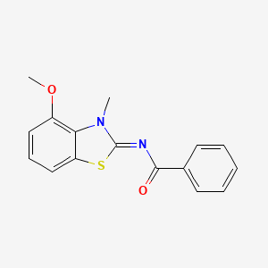 molecular formula C16H14N2O2S B2910202 N-(4-methoxy-3-methyl-1,3-benzothiazol-2-ylidene)benzamide CAS No. 441291-15-2