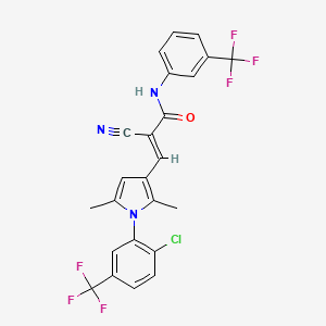 (E)-3-[1-[2-chloro-5-(trifluoromethyl)phenyl]-2,5-dimethylpyrrol-3-yl]-2-cyano-N-[3-(trifluoromethyl)phenyl]prop-2-enamide