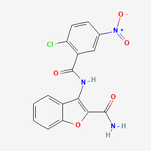 B2910216 3-(2-Chloro-5-nitrobenzamido)benzofuran-2-carboxamide CAS No. 898373-40-5