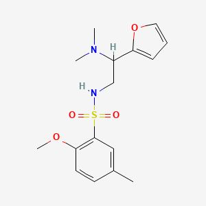 molecular formula C16H22N2O4S B2910219 N-(2-(dimethylamino)-2-(furan-2-yl)ethyl)-2-methoxy-5-methylbenzenesulfonamide CAS No. 899747-70-7