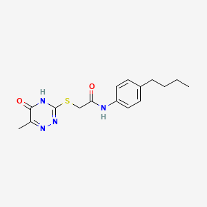 molecular formula C16H20N4O2S B2910266 N-(4-butylphenyl)-2-((6-methyl-5-oxo-4,5-dihydro-1,2,4-triazin-3-yl)thio)acetamide CAS No. 872629-51-1