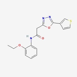 molecular formula C16H15N3O3S B2910286 N-(2-ethoxyphenyl)-2-[5-(thiophen-3-yl)-1,3,4-oxadiazol-2-yl]acetamide CAS No. 1286703-27-2