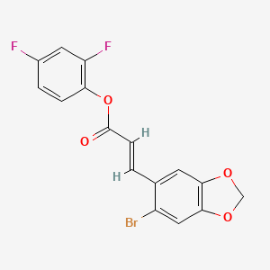 molecular formula C16H9BrF2O4 B2910288 2,4-difluorophenyl (2E)-3-(6-bromo-2H-1,3-benzodioxol-5-yl)prop-2-enoate CAS No. 478259-08-4