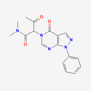 molecular formula C17H17N5O3 B2910338 N,N-dimethyl-3-oxo-2-(4-oxo-1-phenyl-1H-pyrazolo[3,4-d]pyrimidin-5(4H)-yl)butanamide CAS No. 852440-53-0