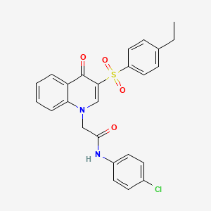 molecular formula C25H21ClN2O4S B2910358 N-(4-chlorophenyl)-2-[3-(4-ethylbenzenesulfonyl)-4-oxo-1,4-dihydroquinolin-1-yl]acetamide CAS No. 895649-99-7
