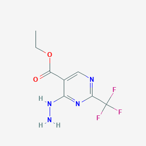 molecular formula C8H9F3N4O2 B2910365 Ethyl 4-hydrazino-2-(trifluoromethyl)pyrimidine-5-carboxylate CAS No. 2924-82-5